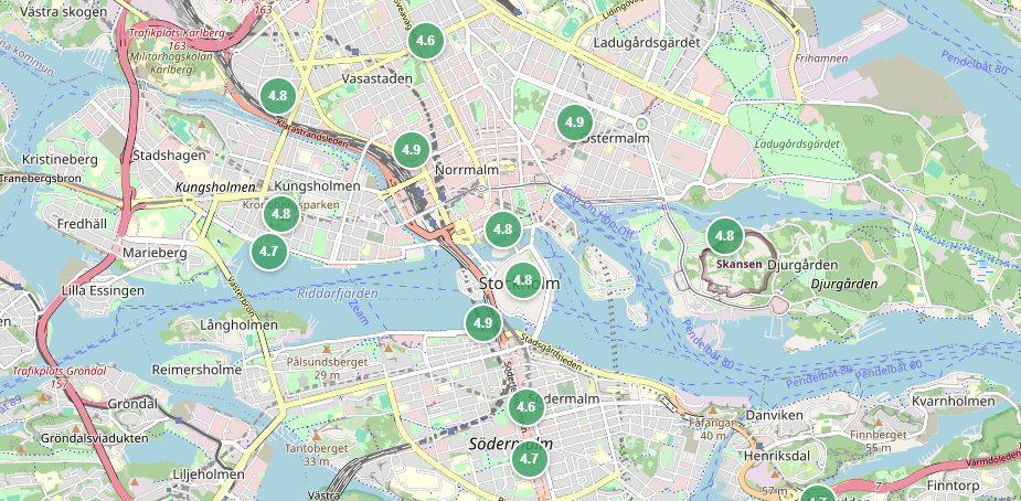 Interactive world map visualization